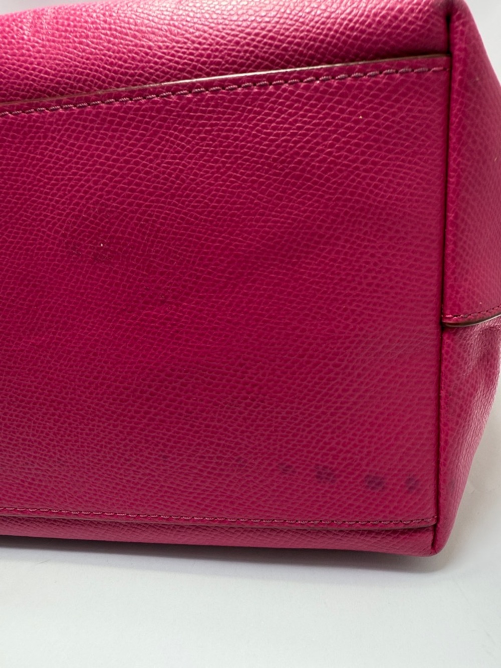 Coach Hot Pink Leather Tote with Gold Logo - Picture 14 of 15